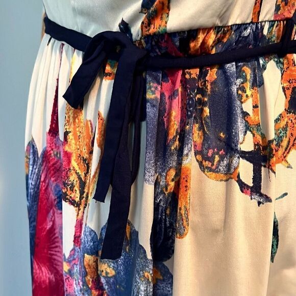 Gilli Women's Multicolor Floral 3/4 Sleeve Knee Length Cowl Neck Dress Large NWT - Picture 4 of 10